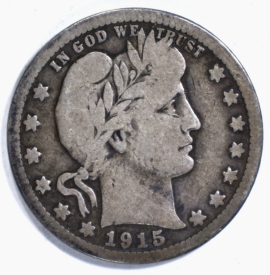 1915-S BARBER QUARTER VG