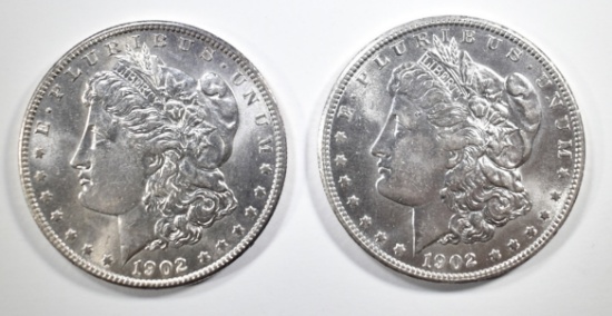 2 1902-O MORGAN DOLLARS CH BU