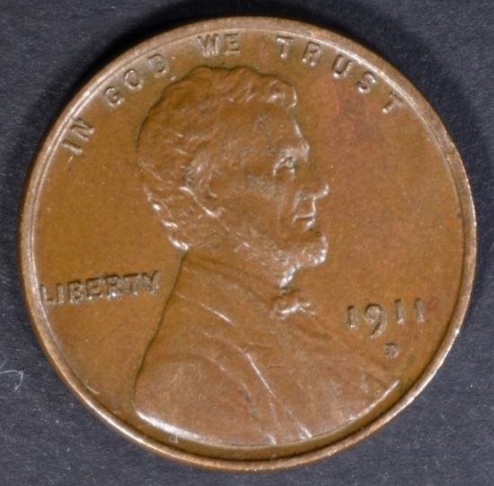 1911-D LINCOLN CENT AU/BU