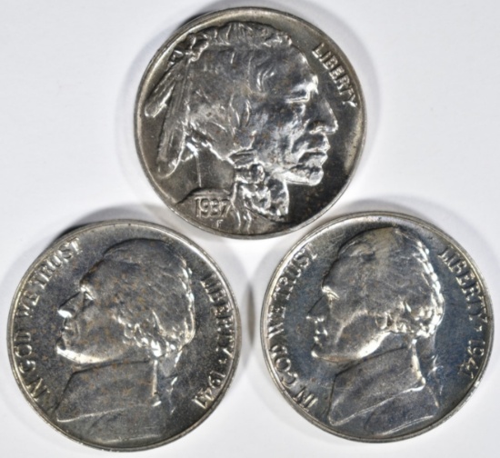 2 1941 PROOF JEFFERSON & 1937-D GEM BU BUFFALO