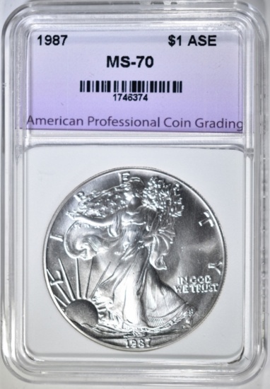 1987 AMERICAN SILVER EAGLE, APCG PERFECT GEM BU