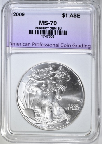 2009 AMERICAN SILVER EAGLE, APCG PERFECT GEM BU