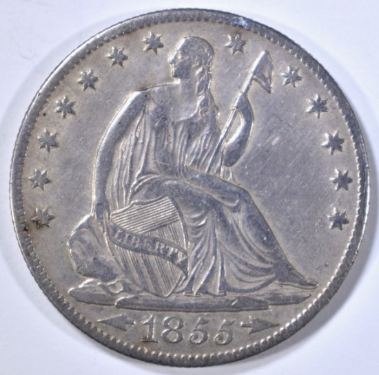 1855-O SEATED LIBERTY HALF DOLLAR VF