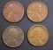 1918-S XF, 19-S XF, 22-D XF, 24-D XF LINCOLN CENTS