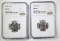 1942-S & 45-S SILVER JEFFERSON NICKELS NGC MS-66