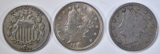 LOT OF 3 NICKELS: