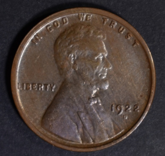 1922-D LINCOLN CENT AU