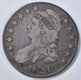 1824 BUST HALF DOLLAR  VF