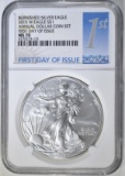 2015-W BURNISHED SILVER EAGLE  NGC MS-70