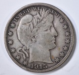 1915-D BARBER HALF DOLLAR ABOUT XF