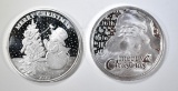 2-2020  MERRY CHRISTMAS 1oz .999 SILVER ROUNDS
