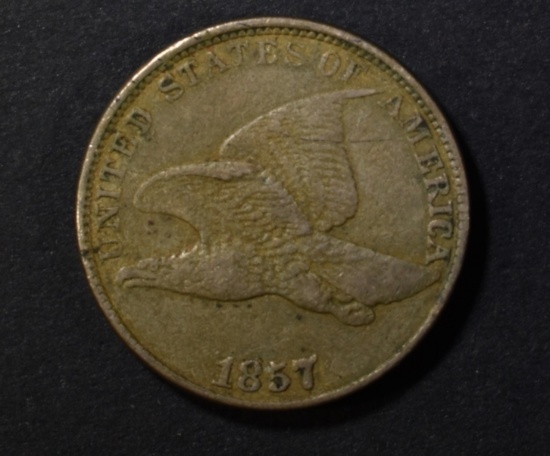 1857 FLYING EAGLE CENT XF