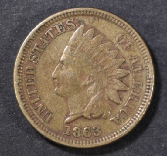 1863 INDIAN CENT XF