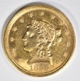 1855 $2.5 GOLD LIBERTY  CH BU