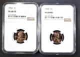 2 1964 LINCOLN CENTS NGC PF-68 RD