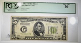 1928-C $5 FEDERAL RESERVE NOTE, PCGS-VF-20