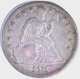 1871 SEATED LIBERTY DOLLAR FINE