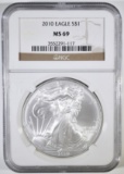 2010 AMERICAN SILVER EAGLE NGC MS-69