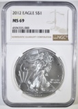 2012 AMERICAN SILVER EAGLE NGC MS-69