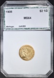 1908 $2.5 GOLD INDIAN PCI CH/GEM BU