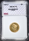 1894-O $5 GOLD RNG CH/GEM BU+ VERY RARE COIN