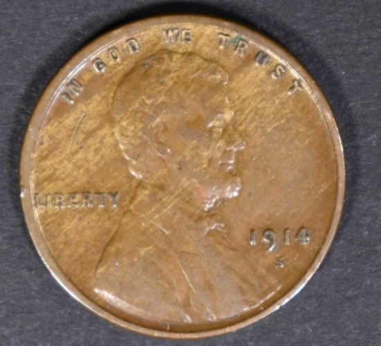 1914-S LINCOLN CENT XF