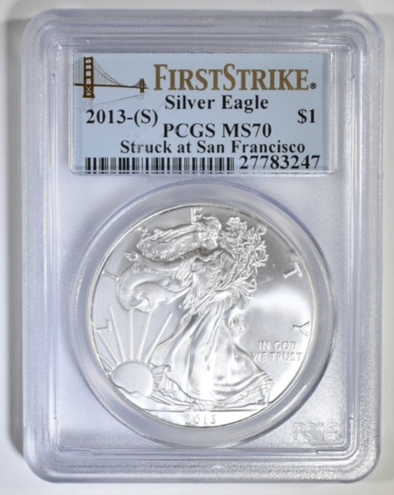 2013-(S) AMER. SILVER EAGLE PCGS MS-70 1st STRIKE