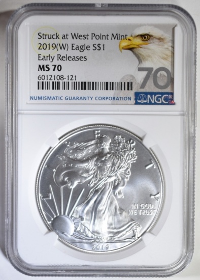 2019-(W) AMERICAN SILVER EAGLE NGC MS-70