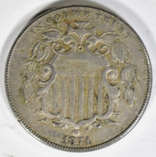 1874 SHIELD NICKEL VF