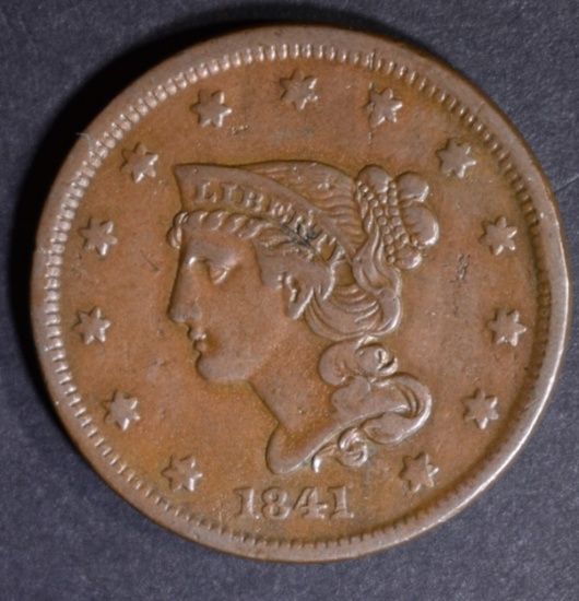 1841 LARGE CENT XF GREAT COLOR
