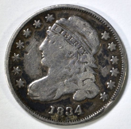 1834 BUST DIME VF