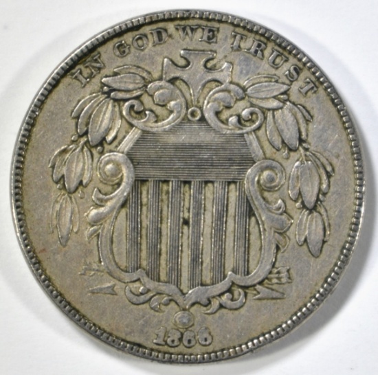 1866 SHIELD NICKEL VF