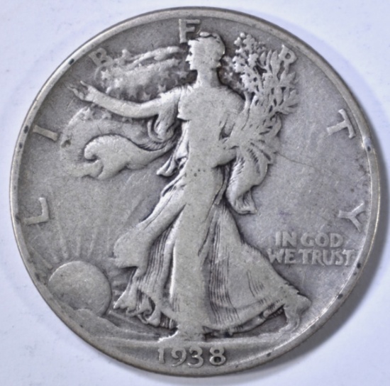 1938-D WALKING LIBERTY HALF, FINE