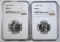 2-1955-D WASHINGTON QUARTERS NGC MS-65