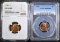 LOT OF 2 GRADED LINCOLN CENTS: