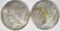 1923-S & 25-S PEACE DOLLARS AU