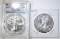 2- 2018 AMERICAN SILVER EAGLES: 1 BU, 1 PCGS MS-69