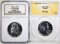 2 GRADED FRANKLIN HALF DOLLARS: