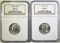 LOT OF 2 NGC GRADED WASHINGTON QUARTERS: