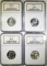 LOT OF 4 NGC GRADED WASHINGTON QUARTERS: