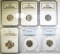 LOT OF 6 GRADED JEFFERSON NICKELS: