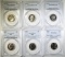 LOT OF 6 PCGS GRADED JEFFERSON NICKELS: