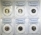 LOT OF 6 PCGS GRADED JEFFERSON NICKELS: