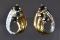 18K GOLD EARRINGS WITH DARK BLUE GEMSTONES