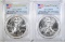 2- 2016 AMERICAN SILVER EAGLES  PCGS MS-70