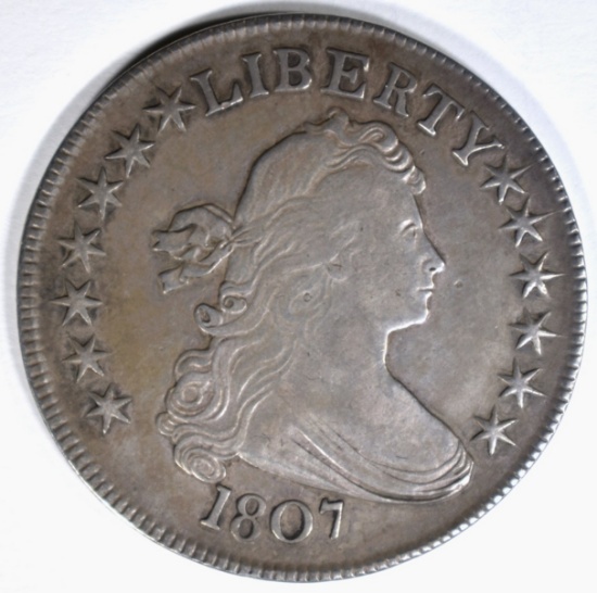 1807 DRAPED BUST HALF DOLLAR XF