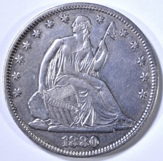 1880 SEATED LIBERTY HALF DOLLAR AU
