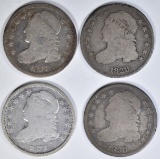 1829, 30, 31, 37 BUST DIMES  VG