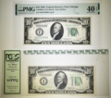 LOT OF 2 GRADED $10 FEDERAL RESERVE NOTES