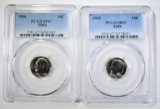 1965 & 1966 SMS ROOSEVELT DIMES, PCGS SP-67